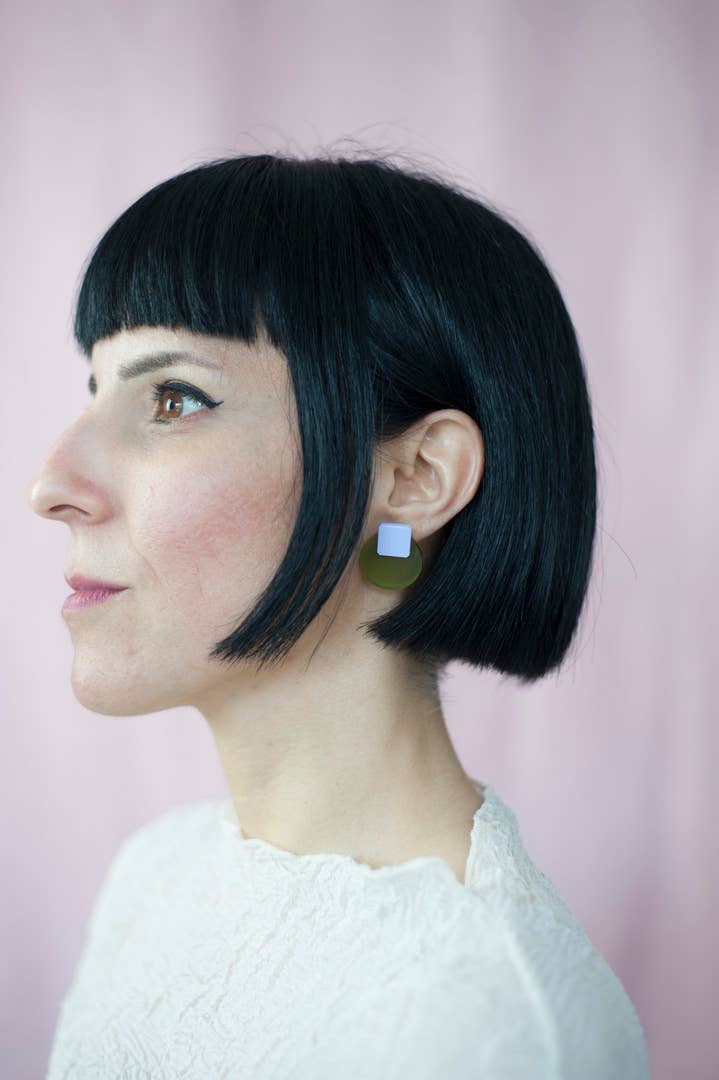 Pamela Coromoto - Glare Mini Earrings - Spring/Summer : Turquoise/Magenta