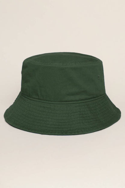 Fashion City - Solid Color Cotton Bucket Fisherman Hats: GREENTEA / S/M