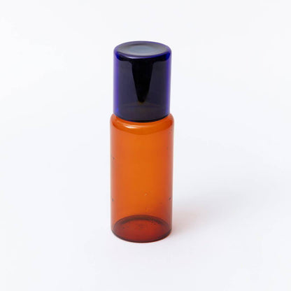 Block Design - Duo Tone Glass Carafe: Amber/Cobalt - PMA Store at the Portland Museum of Art, Maine