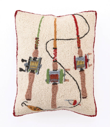 Peking Handicraft - Fishing Rods Hook Pillow - PMA Store at the Portland Museum of Art, Maine