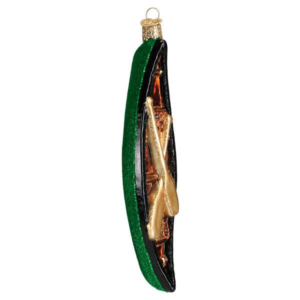 Old World Christmas - Green Canoe Ornament - PMA Store at the Portland Museum of Art, Maine