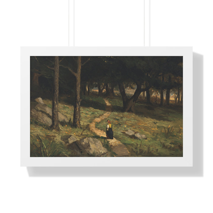 Untitled (Walking in the Woods), 1880s by Edward Mitchell Bannister Nature-Inspired Framed Poster, Wall Art, Interior Decor, Gift for Nature Lovers, Home Decoration