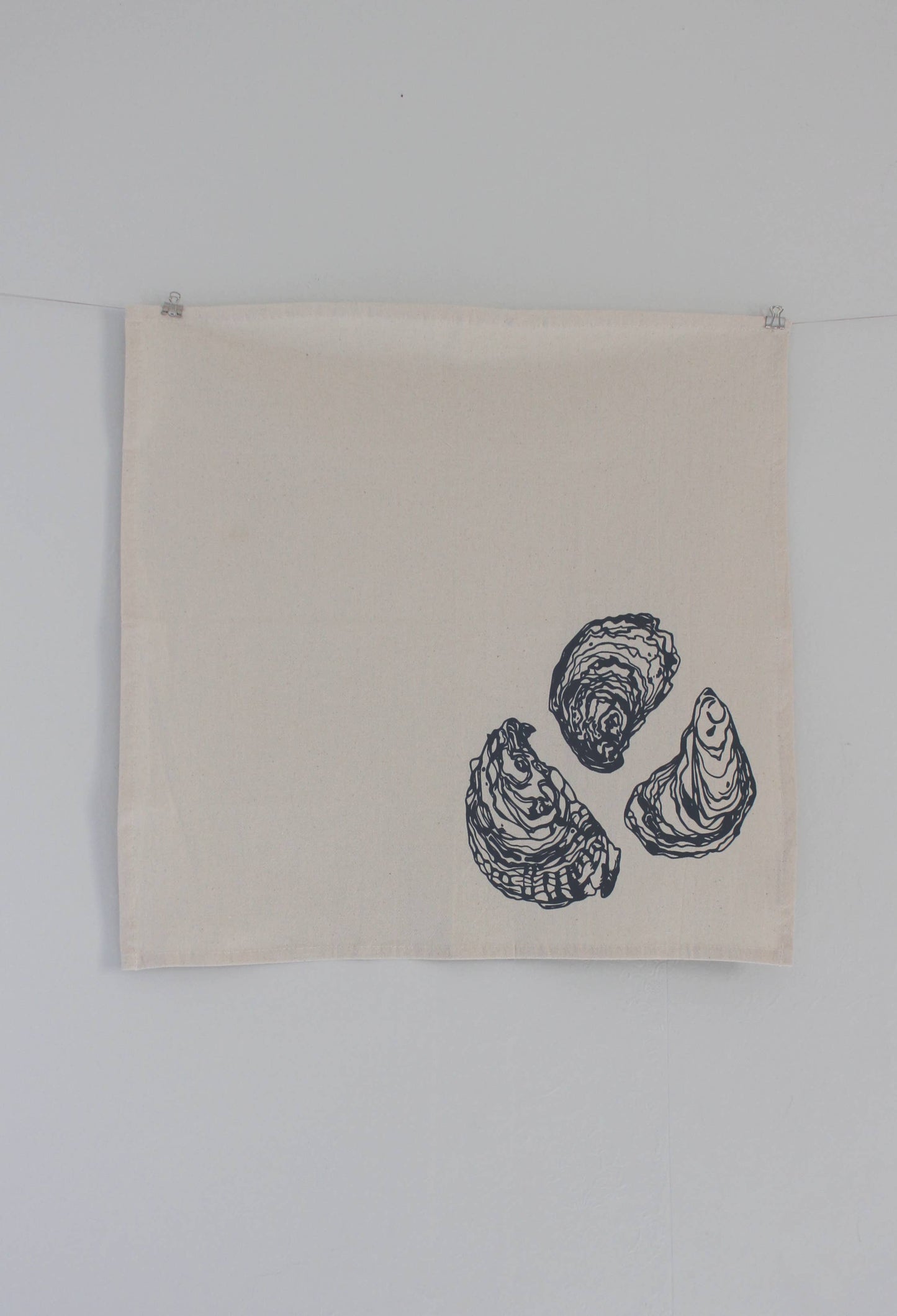 Hearth and Harrow - Set of 4 Organic Cotton Oyster Napkins - Oysters - Nautical: Grey - PMA Store at the Portland Museum of Art, Maine