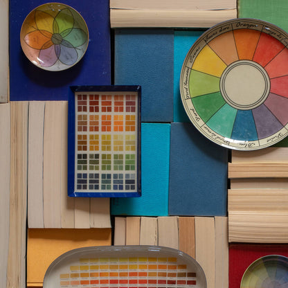 8" Medium Round Enamel Tray - Cercle Chromatique - PMA Store at the Portland Museum of Art, Maine