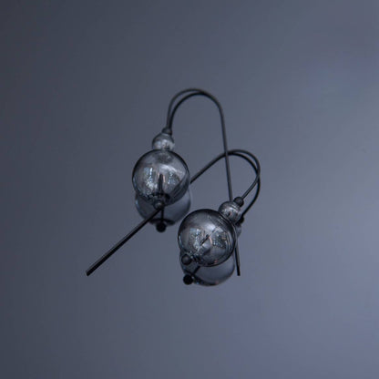 Pursuits - Mini Scoop Earrings: G.Grey w. Amber