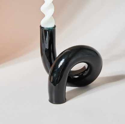 Twist Glass Candlestick Holder / Flower Vase: Blue - PMA Store at the Portland Museum of Art, Maine