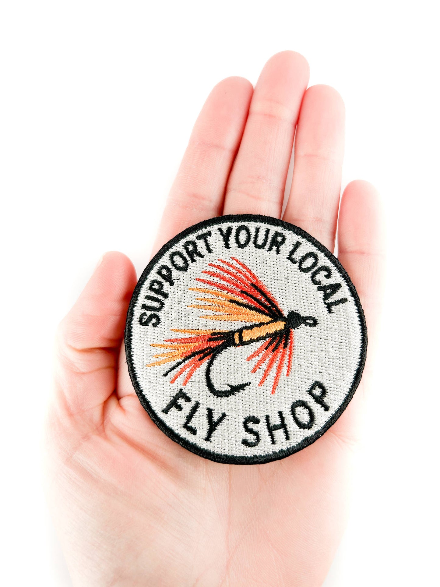 Field Trip Threads - Support Your Local Fly Shop Embroidered Patch Fly Fishing - PMA Store at the Portland Museum of Art, Maine