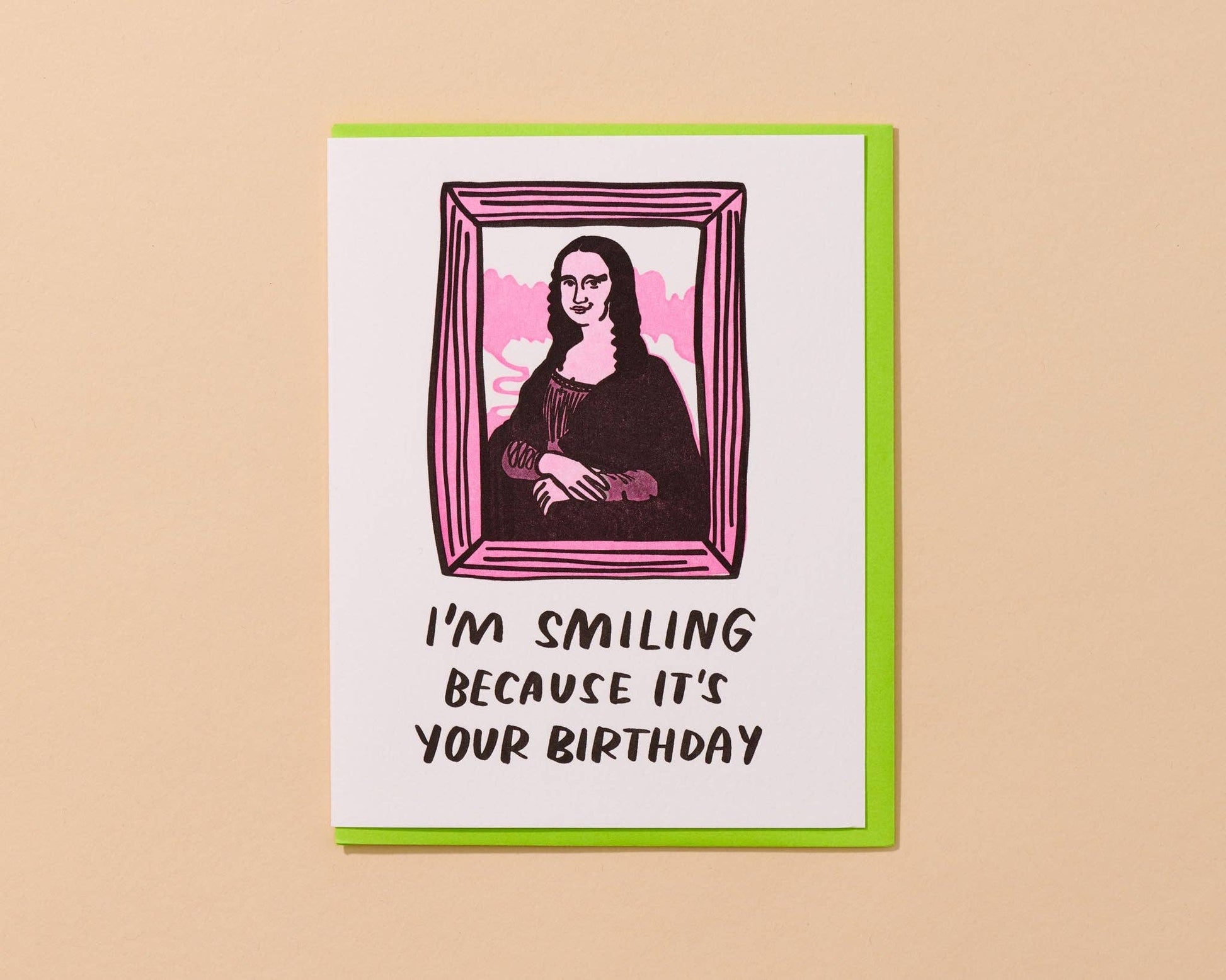 Mona Lisa Letterpress Birthday Card - Fine Art, Classical - Mother's Day Easter Spring - Made in USA - PMA Store at the Portland Museum of Art, Maine
