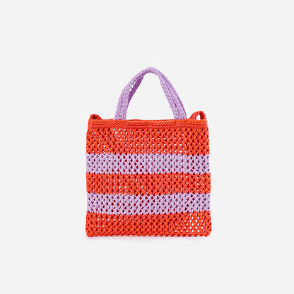 Stripe Raffia Mini Tote: Poppy Lilac - PMA Store at the Portland Museum of Art, Maine