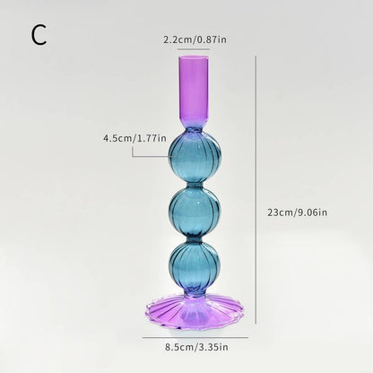 IVORE.GROUP (We cover All Import duty) - Contrast Colorful Glass Candle Holder: A - PMA Store at the Portland Museum of Art, Maine
