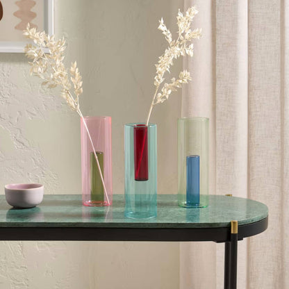 Block Design - Reversible Glass Vase - Large: Lilac/Peach - PMA Store at the Portland Museum of Art, Maine