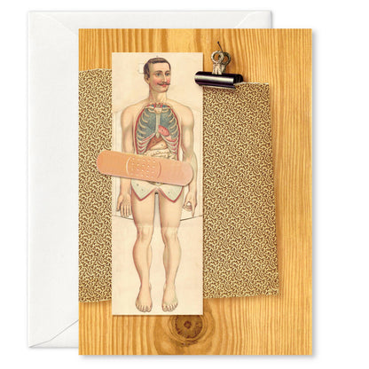 “Post-op” (abdomen/gentleman) get-well card: Recycled white envelopes - PMA Store at the Portland Museum of Art, Maine