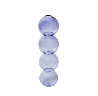 Bubble Shape Glass Vase: Blue / Short 3 Balls - PMA Store at the Portland Museum of Art, Maine