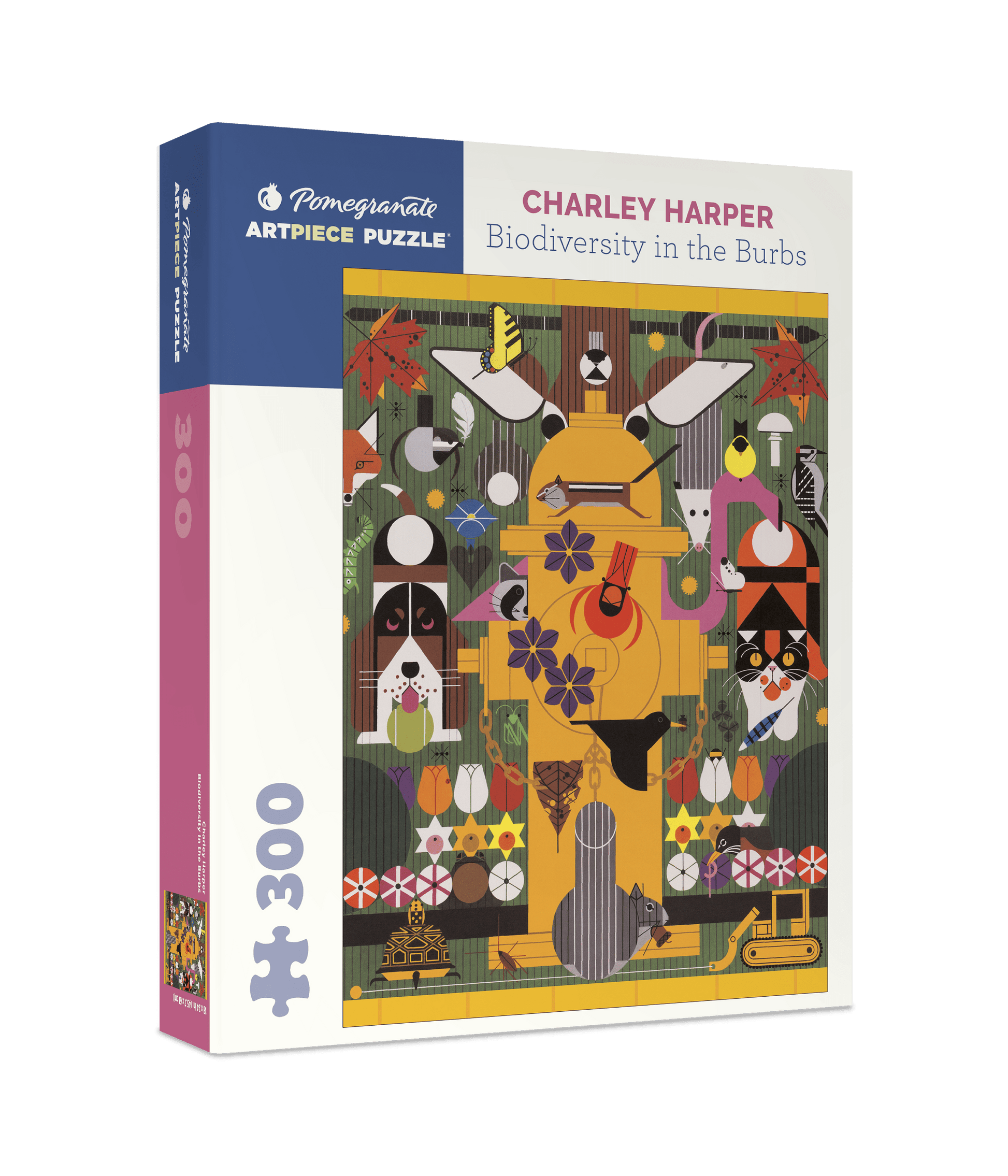 Pomegranate - Charley Harper: Biodiversity in the Burbs 300-piece Jigsaw Puzzle - PMA Store at the Portland Museum of Art, Maine