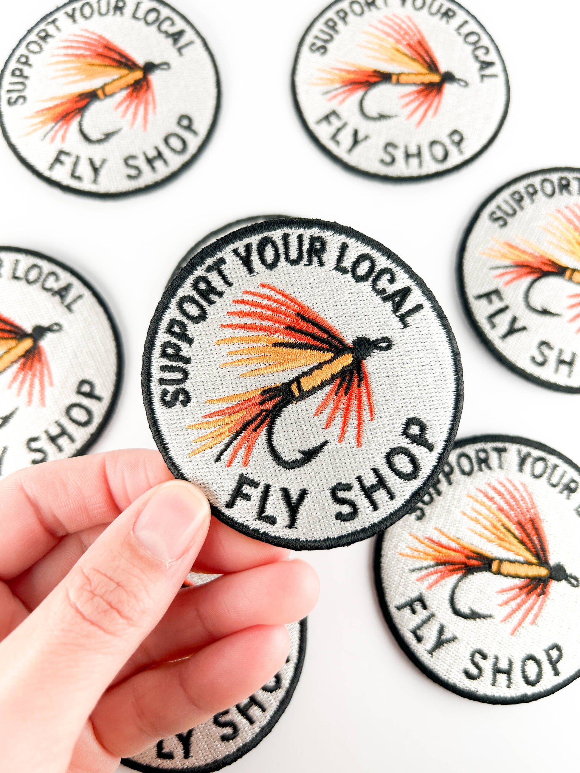 Field Trip Threads - Support Your Local Fly Shop Embroidered Patch Fly Fishing - PMA Store at the Portland Museum of Art, Maine