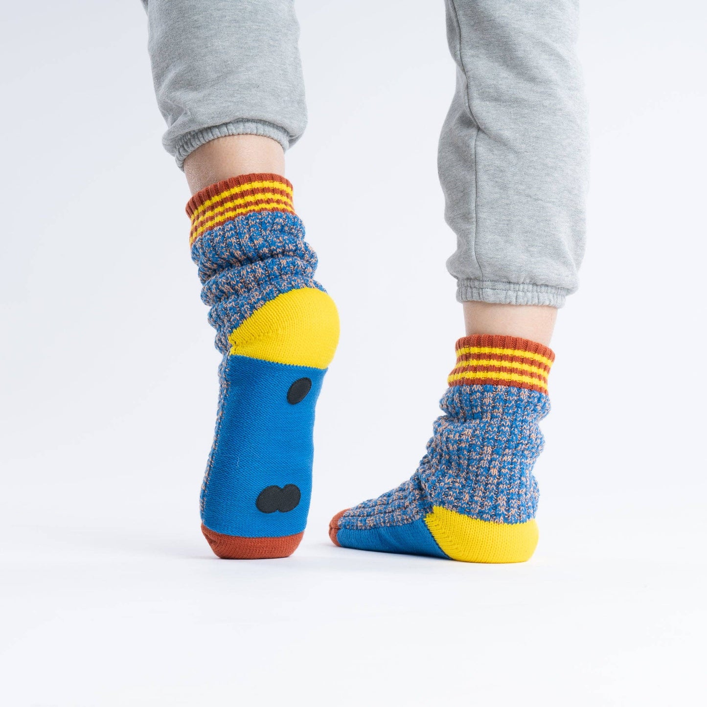 Varsity Knit House Socks: Golden Olive / L/XL - W 9.5-12.5<br>M 8-11 - PMA Store at the Portland Museum of Art, Maine