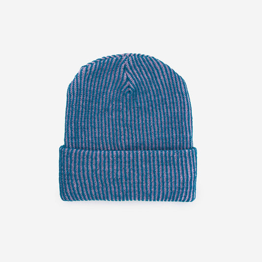 Simple Rib Knit Beanie: Teal Lilac - PMA Store at the Portland Museum of Art, Maine