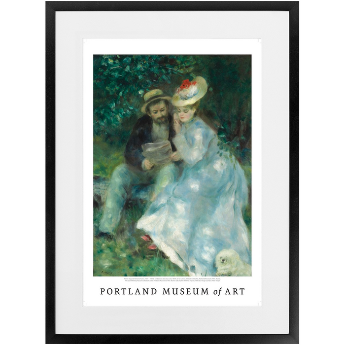 Pierre-Auguste Renoir,  Confidences (Secrets), circa 1874, PMA Poster Premium Framed Print