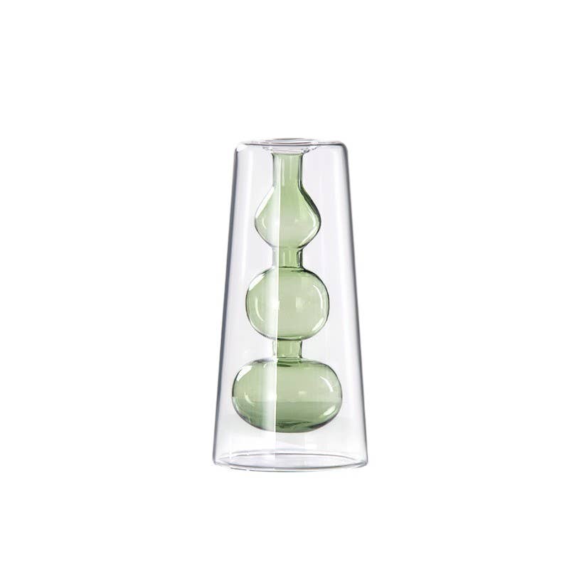 Modern Transparent Glass Vase | Hydroponic Flower Vase: Blue - PMA Store at the Portland Museum of Art, Maine