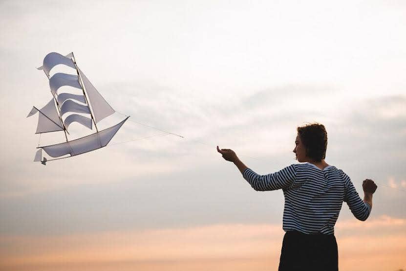 Haptic Lab - Sailing Ship Kite: Azure - PMA Store at the Portland Museum of Art, Maine