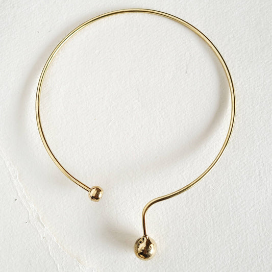 Bisjoux - Brass Drop sphere Collar necklace asymmetrical choker: Collar - PMA Store at the Portland Museum of Art, Maine