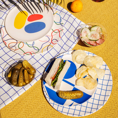 Poketo - Bamboo Dinner Plates in Grid Set - PMA Store at the Portland Museum of Art, Maine