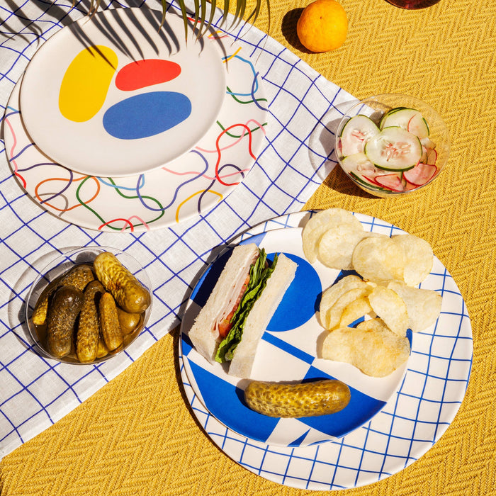 Poketo - Bamboo Dinner Plates in Grid Set - PMA Store at the Portland Museum of Art, Maine