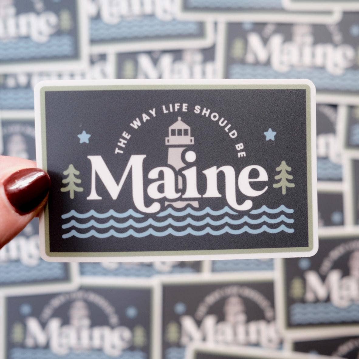Stuck on Maine - Maine Heritage Vinyl Sticker: Lighthouse, Pine Tree - PMA Store at the Portland Museum of Art, Maine