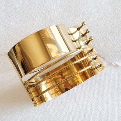 Bisjoux - Brass modern brutalist Wired bracelet Bangle: Armlet
