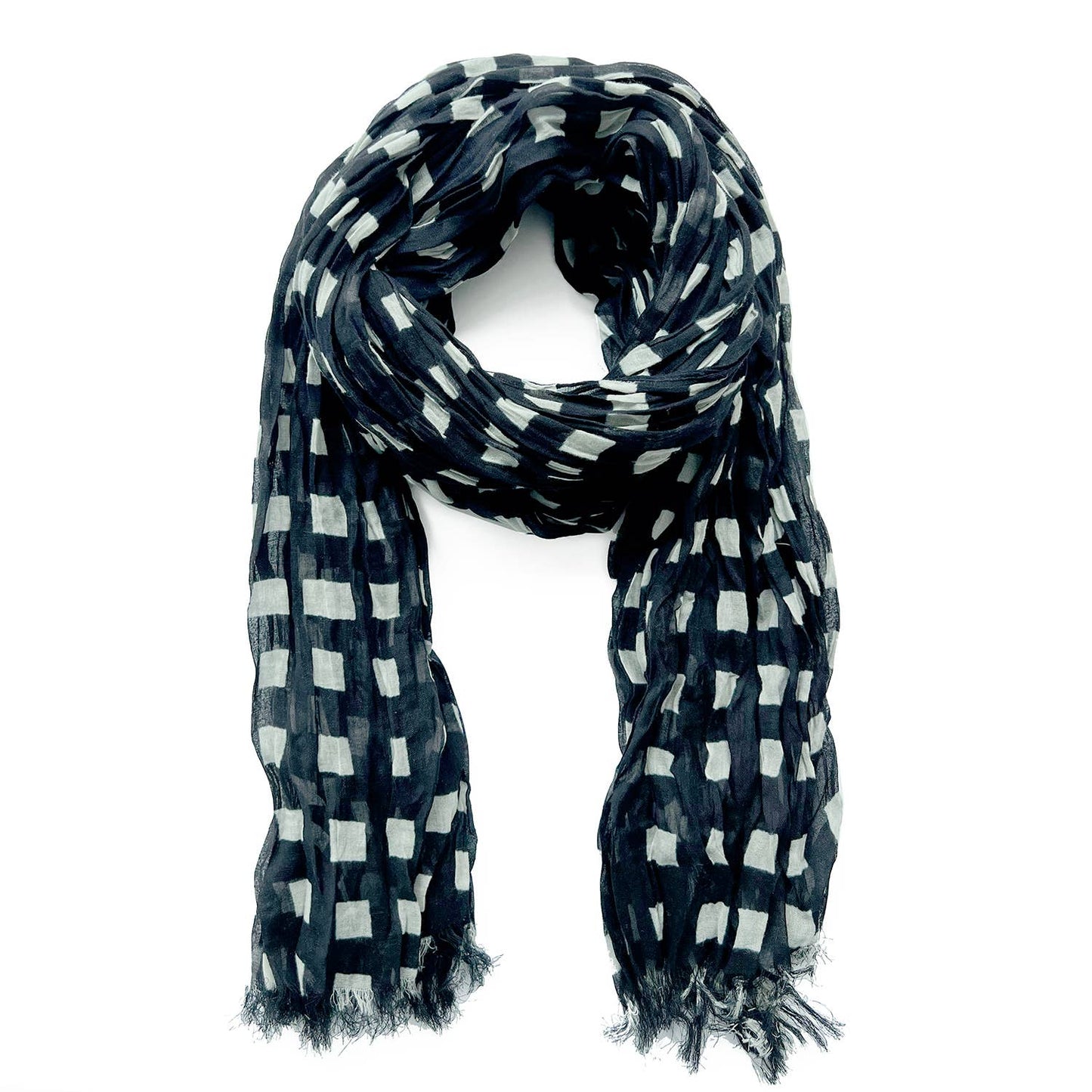See Design - Cotton Scarf: Sonnet Black/Khaki - PMA Store at the Portland Museum of Art, Maine