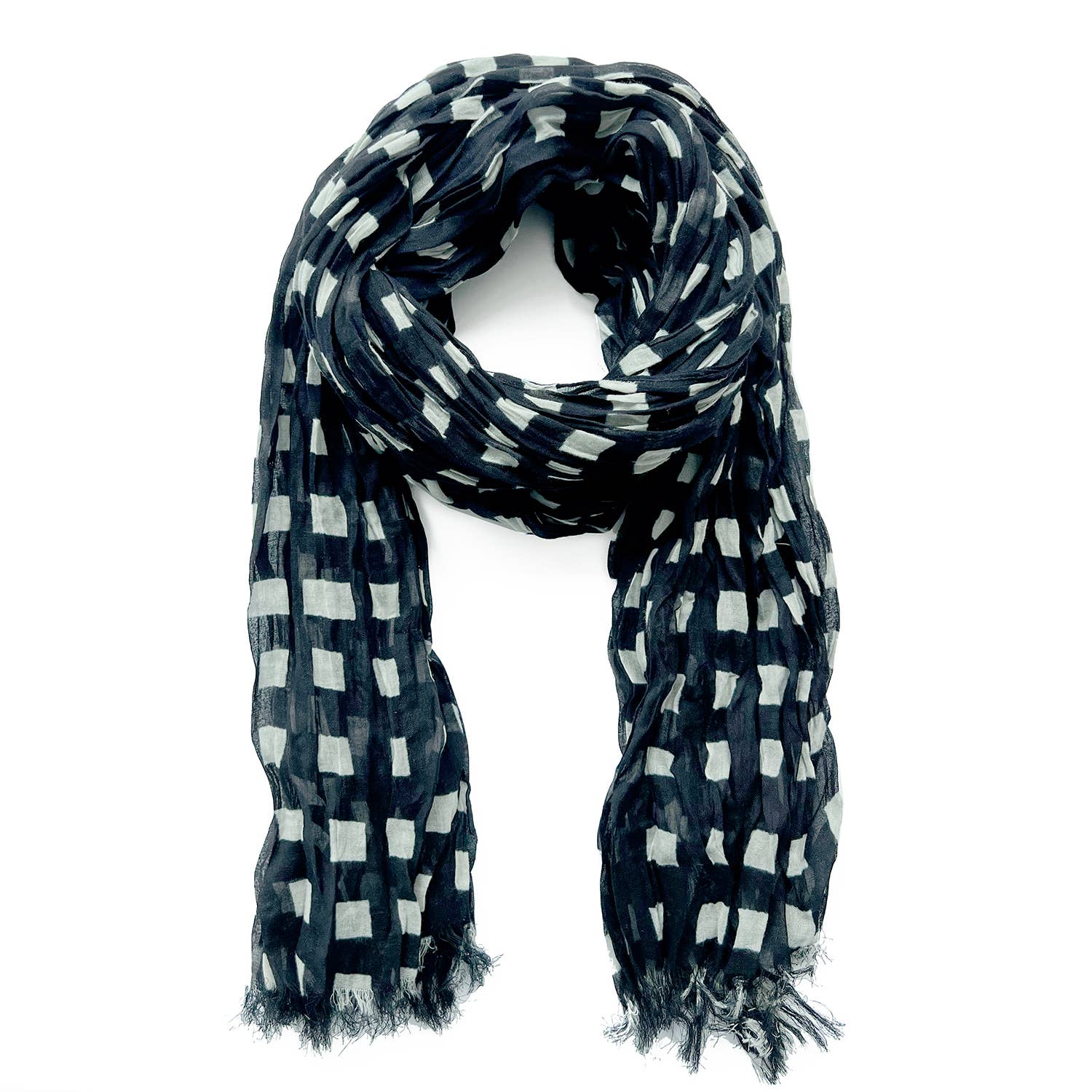 See Design - Cotton Scarf: Sonnet Black/Khaki - PMA Store at the Portland Museum of Art, Maine