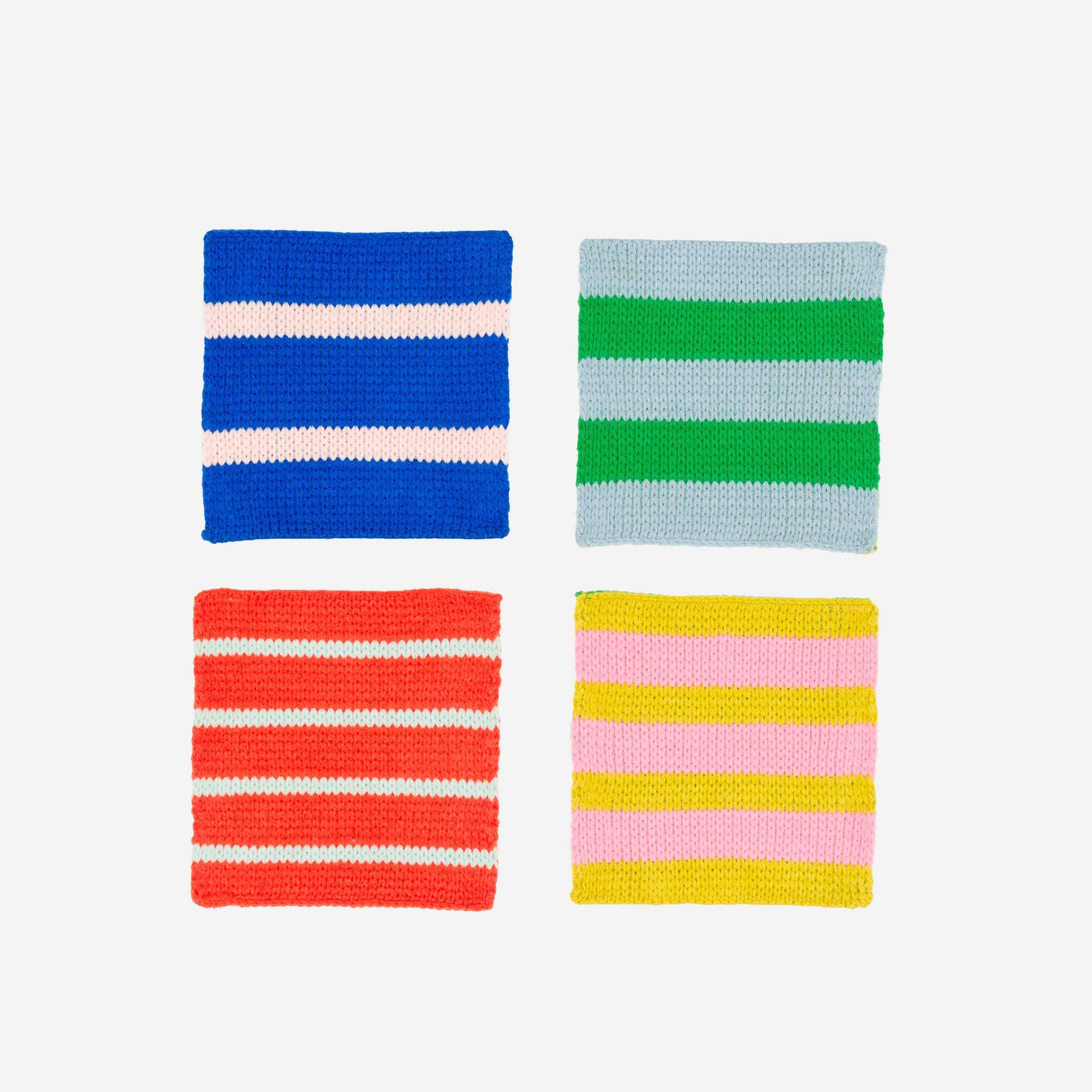 VERLOOP | knits - Patchwork Stripe Coaster Set: Desert - PMA Store at the Portland Museum of Art, Maine