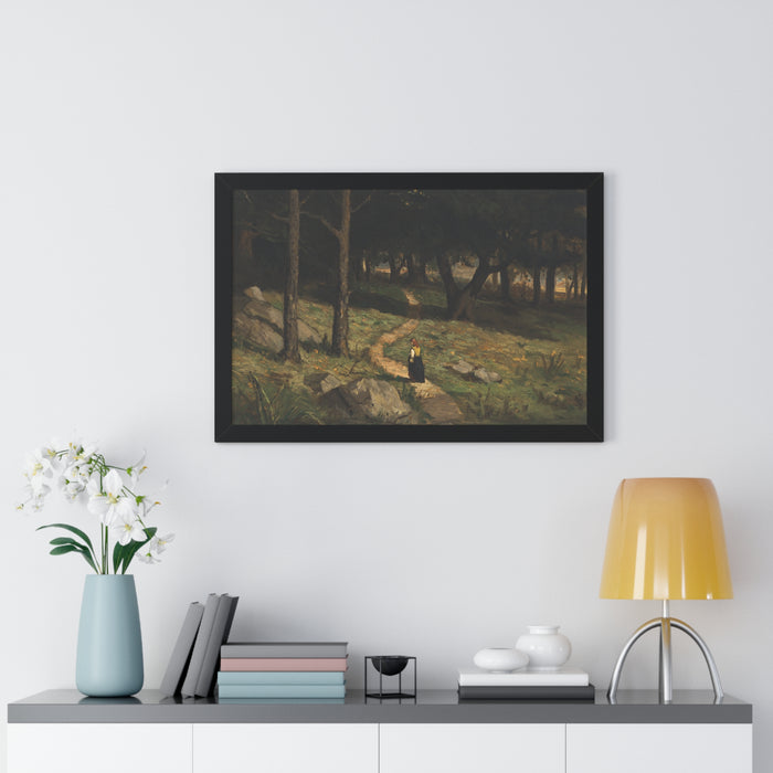 Untitled (Walking in the Woods), 1880s by Edward Mitchell Bannister Nature-Inspired Framed Poster, Wall Art, Interior Decor, Gift for Nature Lovers, Home Decoration