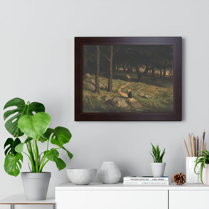 Untitled (Walking in the Woods), 1880s by Edward Mitchell Bannister Nature-Inspired Framed Poster, Wall Art, Interior Decor, Gift for Nature Lovers, Home Decoration