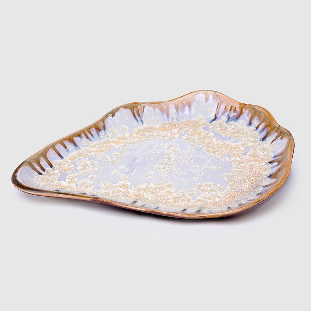 Alison Evans Ceramics - Medium Oyster Plate: Abalone & Tortoise - PMA Store at the Portland Museum of Art, Maine