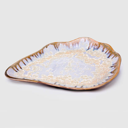 Alison Evans Ceramics - Medium Oyster Plate: Abalone & Tortoise - PMA Store at the Portland Museum of Art, Maine