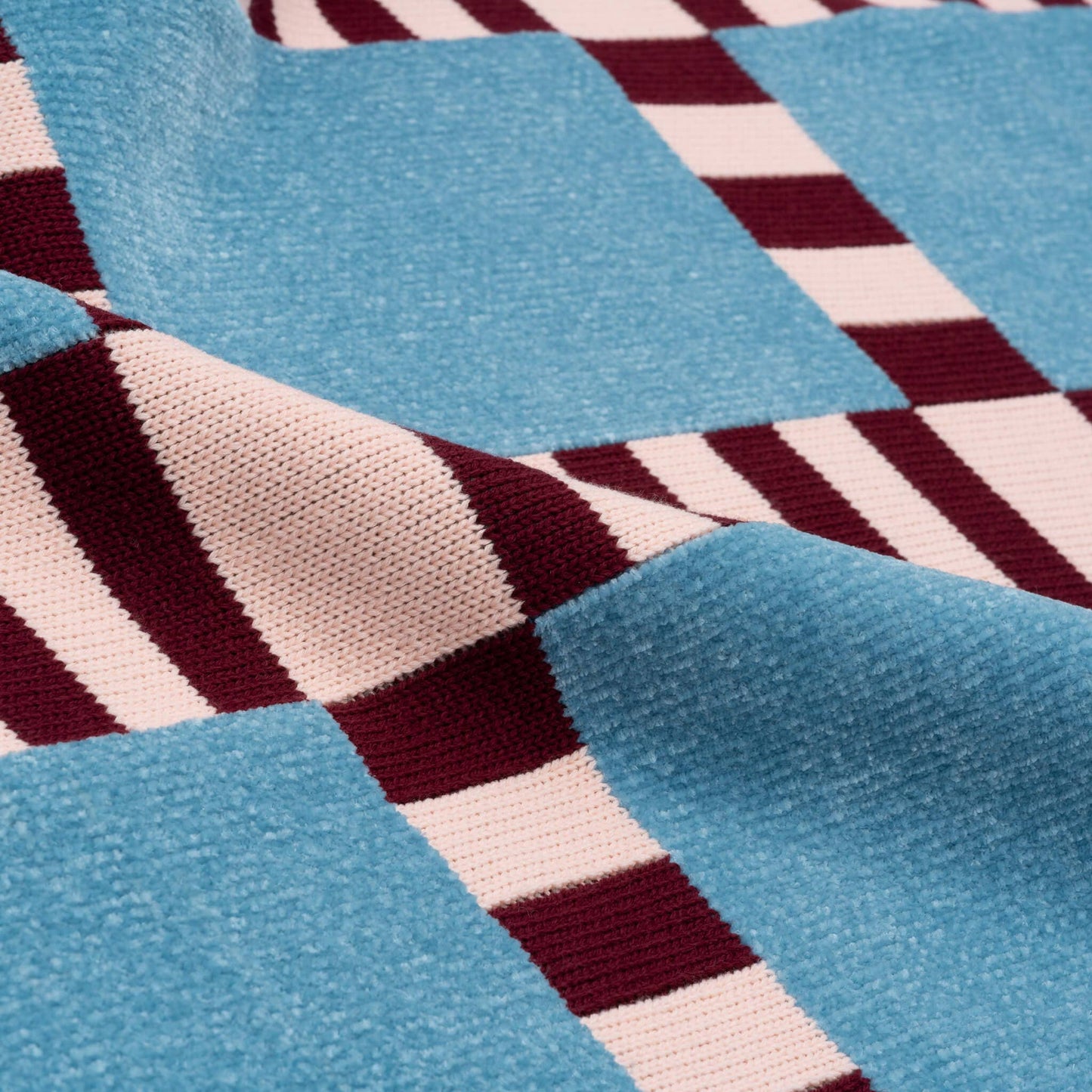 VERLOOP | knits - Tile Patch Chenille Throw: Stone Blue - PMA Store at the Portland Museum of Art, Maine