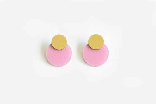 dconstruct - Ecoresin Earrings - Disc Stud: Lilac / Gold - PMA Store at the Portland Museum of Art, Maine