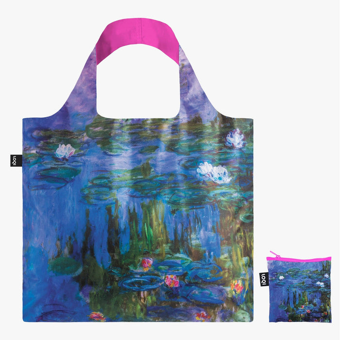 LOQI LLC - CLAUDE MONET Water Lillies Neon Pink Recycled Bag