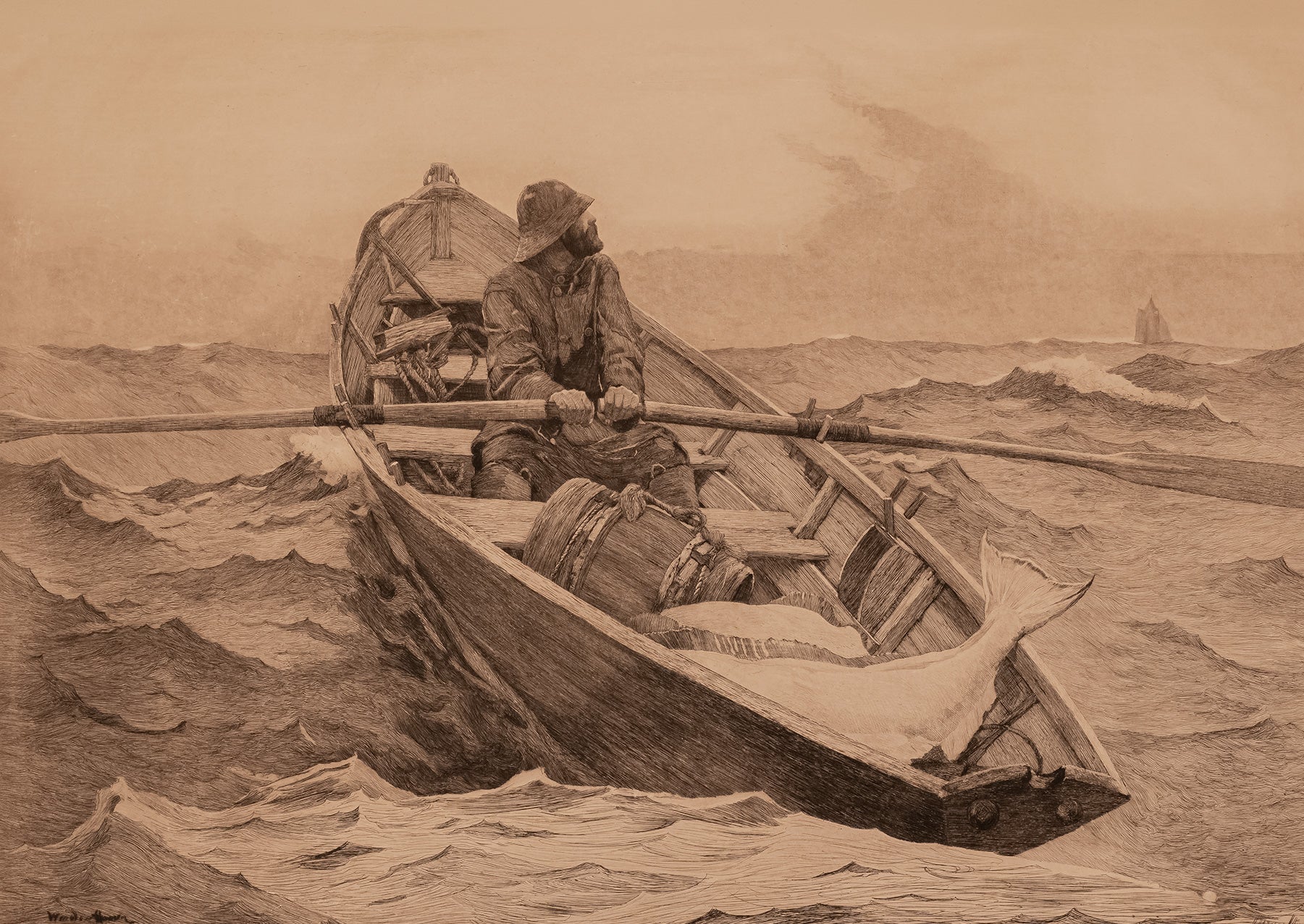 The Fog Warning Winslow Homer Postcard - PMA Store at the Portland Museum of Art, Maine