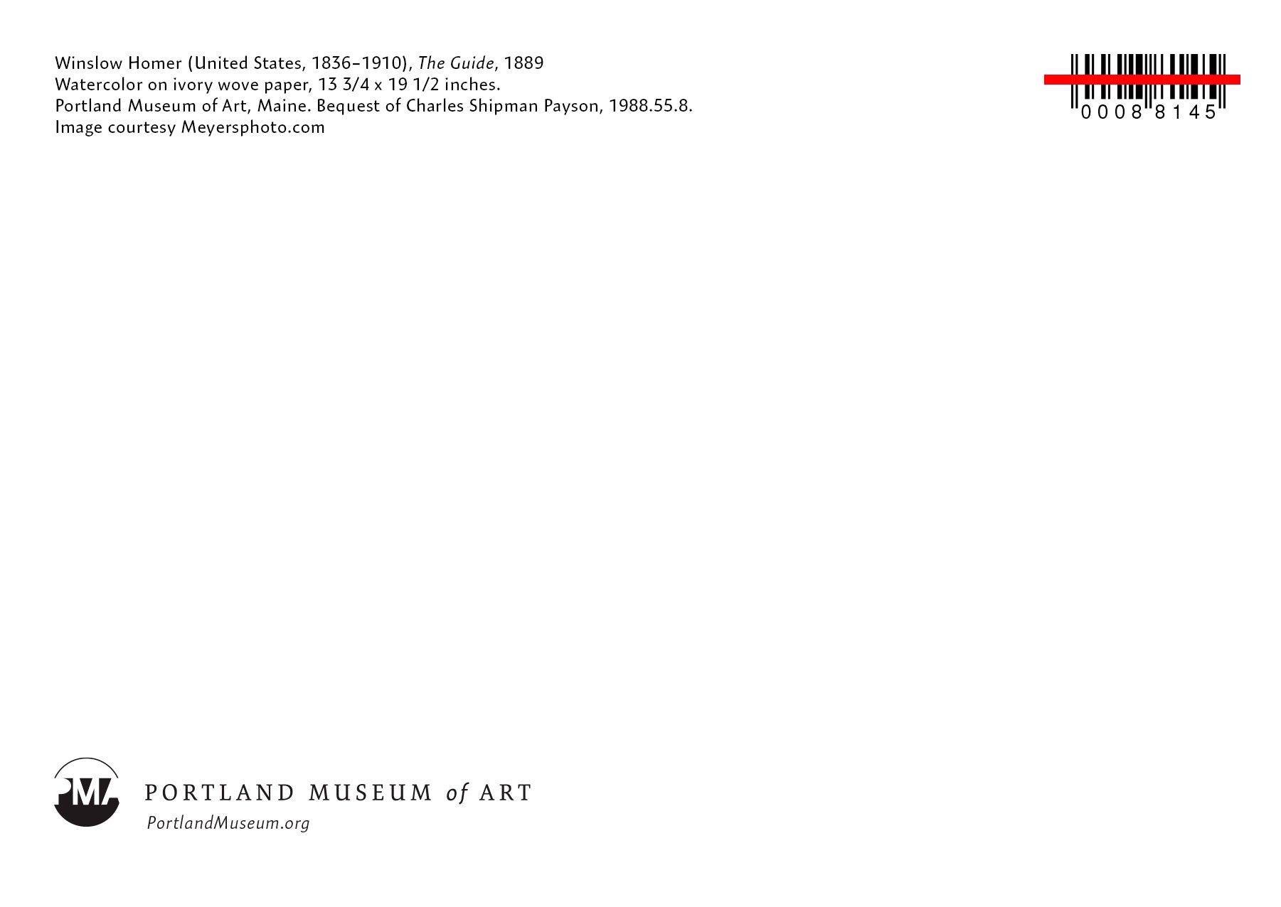 The Guide Winslow Homer Postcard - PMA Store at the Portland Museum of Art, Maine