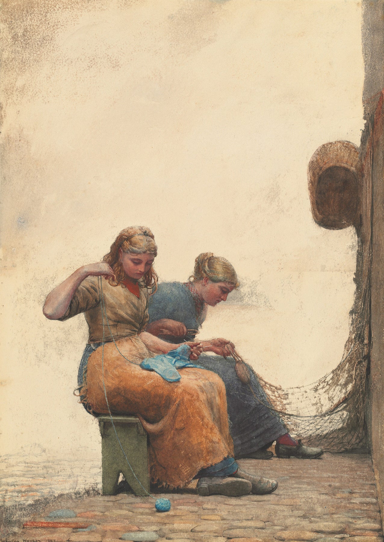 Mending the Nets Winslow Homer Postcard - PMA Store at the Portland Museum of Art, Maine