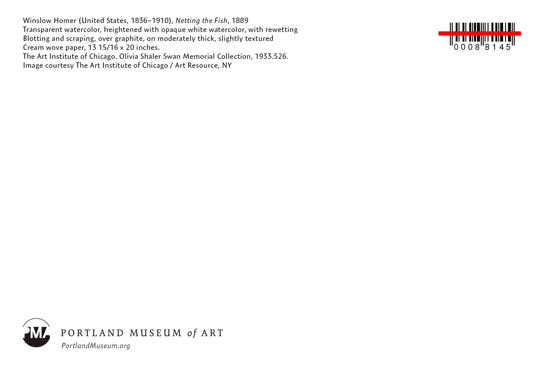 Eight Bells Painting Winslow Homer Postcard - PMA Store at the Portland Museum of Art, Maine