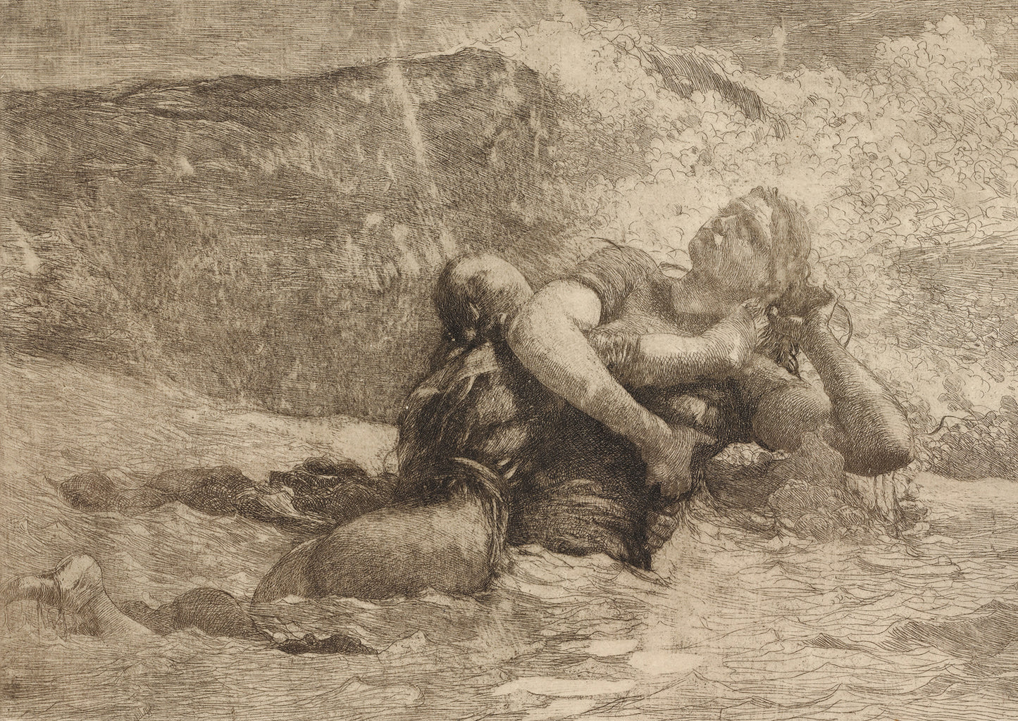Study for Undertow Winslow Homer Postcard - PMA Store at the Portland Museum of Art, Maine