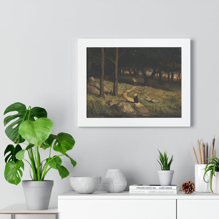Untitled (Walking in the Woods), 1880s by Edward Mitchell Bannister Nature-Inspired Framed Poster, Wall Art, Interior Decor, Gift for Nature Lovers, Home Decoration