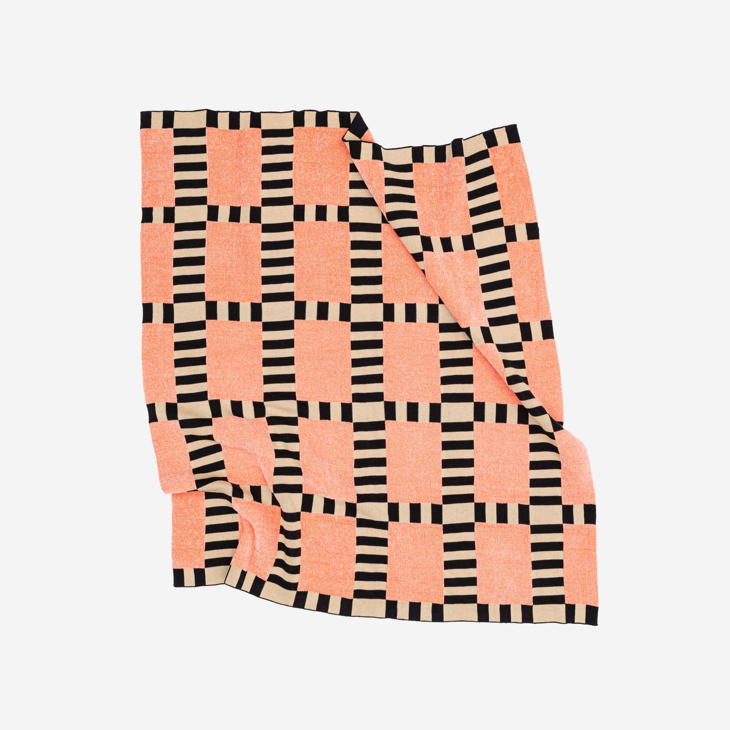 VERLOOP | knits - Tile Patch Chenille Throw: Stone Blue - PMA Store at the Portland Museum of Art, Maine