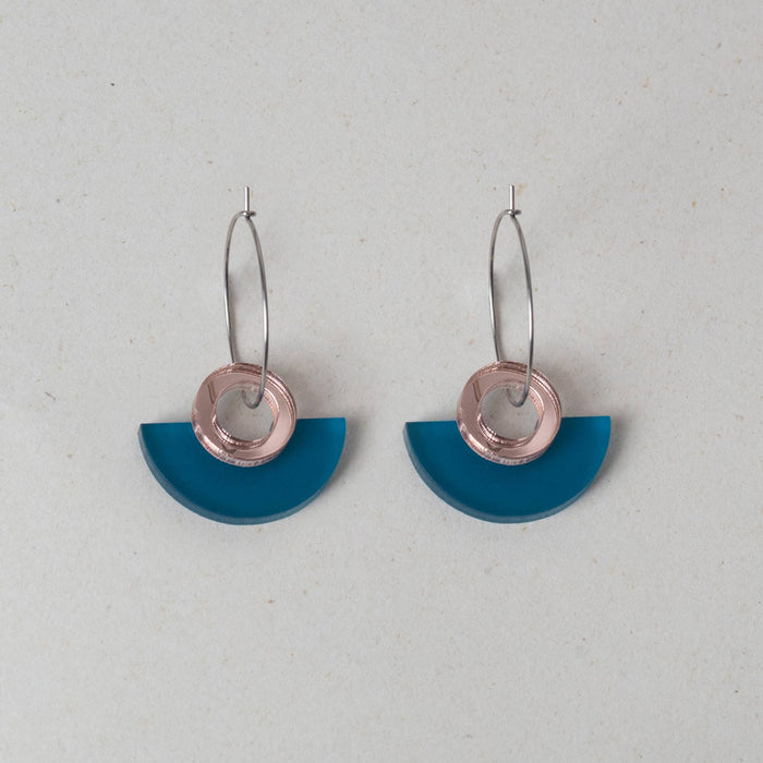 NEW Blok Earrings - Color: Rose and Gold Mirror - PMA Store at the Portland Museum of Art, Maine