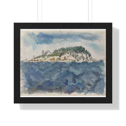 Deer Isle Series: Mark Island Lighthouse, 1928 by John Marin Framed Poster - PMA Store at the Portland Museum of Art, Maine