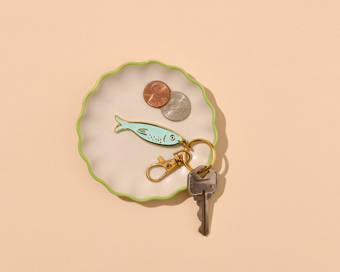 And Here We Are - Enamel Keychain & Bag Charm—Sardine (Tin Fish, Foodie Gift) - PMA Store at the Portland Museum of Art, Maine