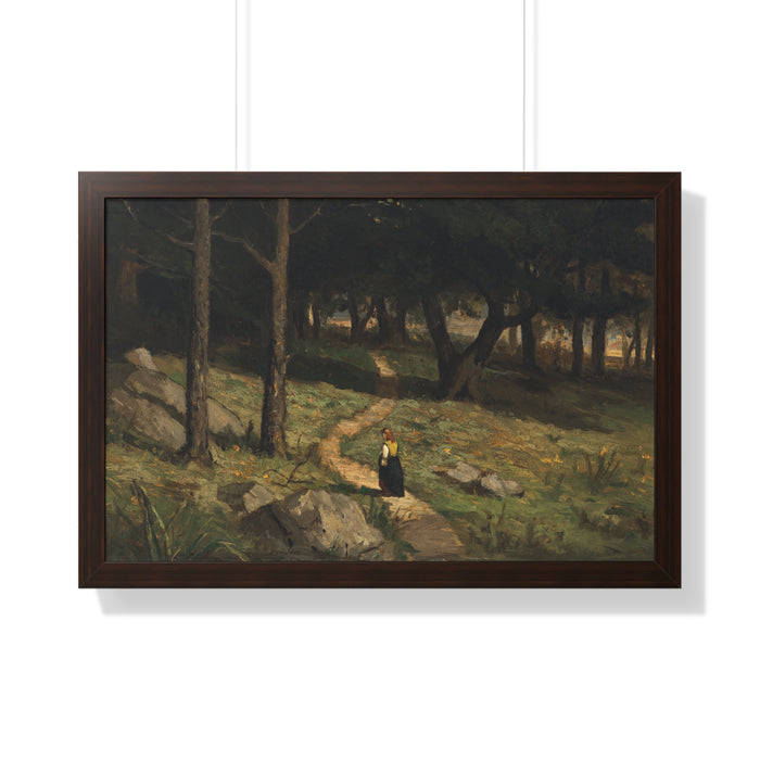 Untitled (Walking in the Woods), 1880s by Edward Mitchell Bannister Nature-Inspired Framed Poster, Wall Art, Interior Decor, Gift for Nature Lovers, Home Decoration